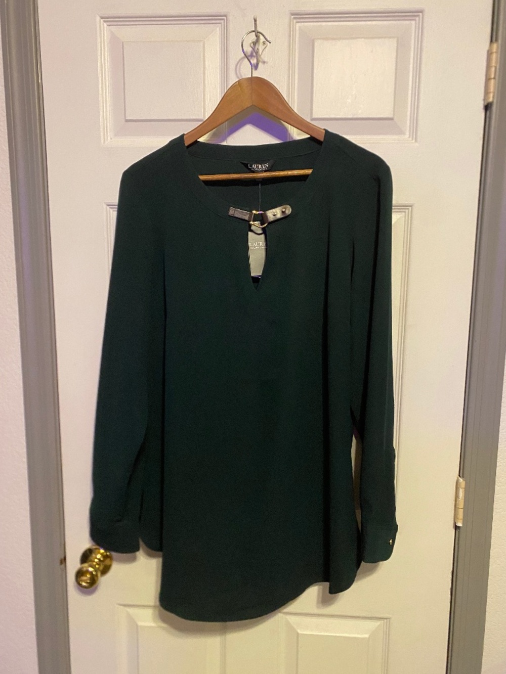 NWT Lauren by Ralph Lauren Women's Blouse LS XL FA21 3